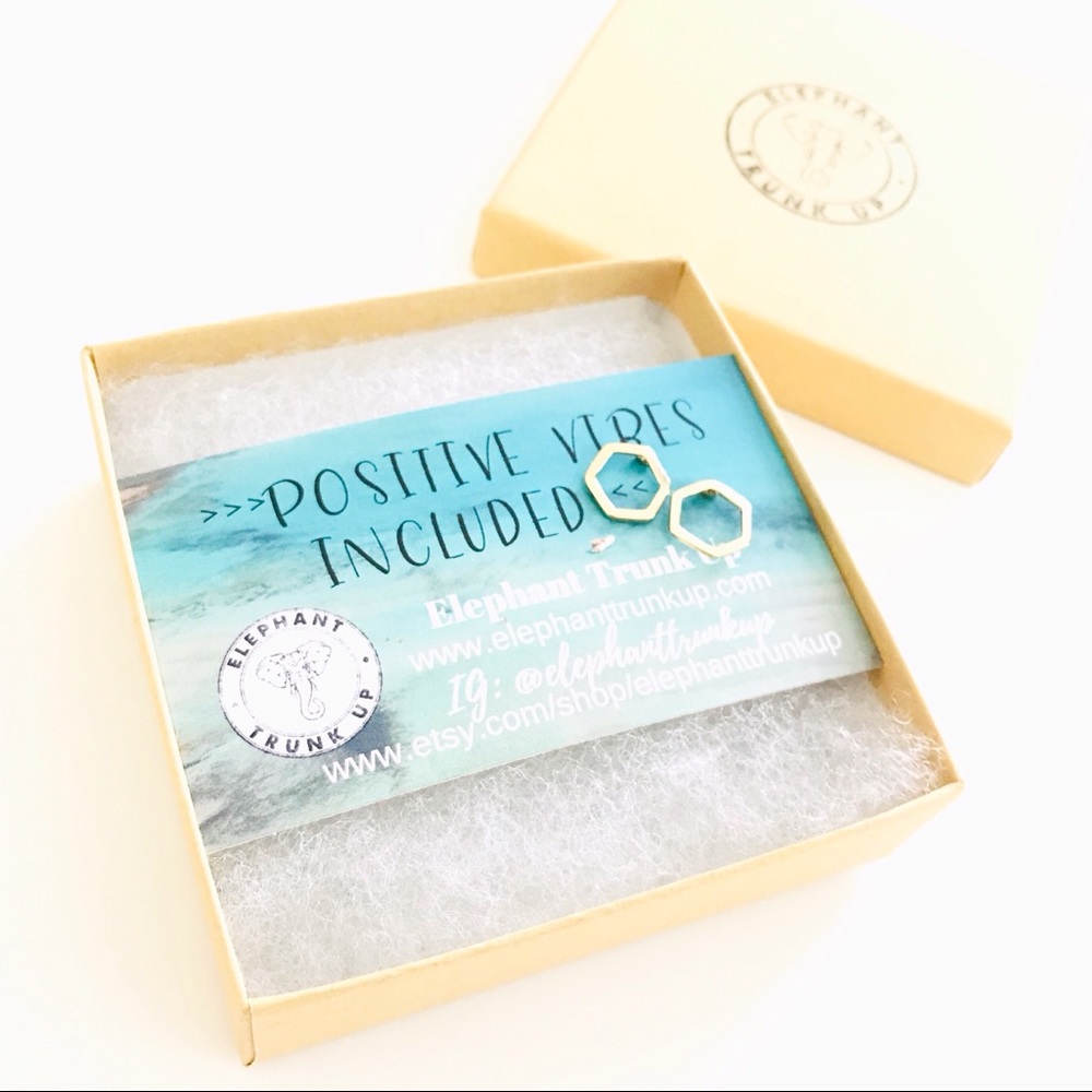 Silver Hexagon studs